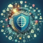 "Person using a laptop with a VPN application open, browsing restricted social media platforms safely and securely, illustrating the benefits of top VPNs for online privacy and access."