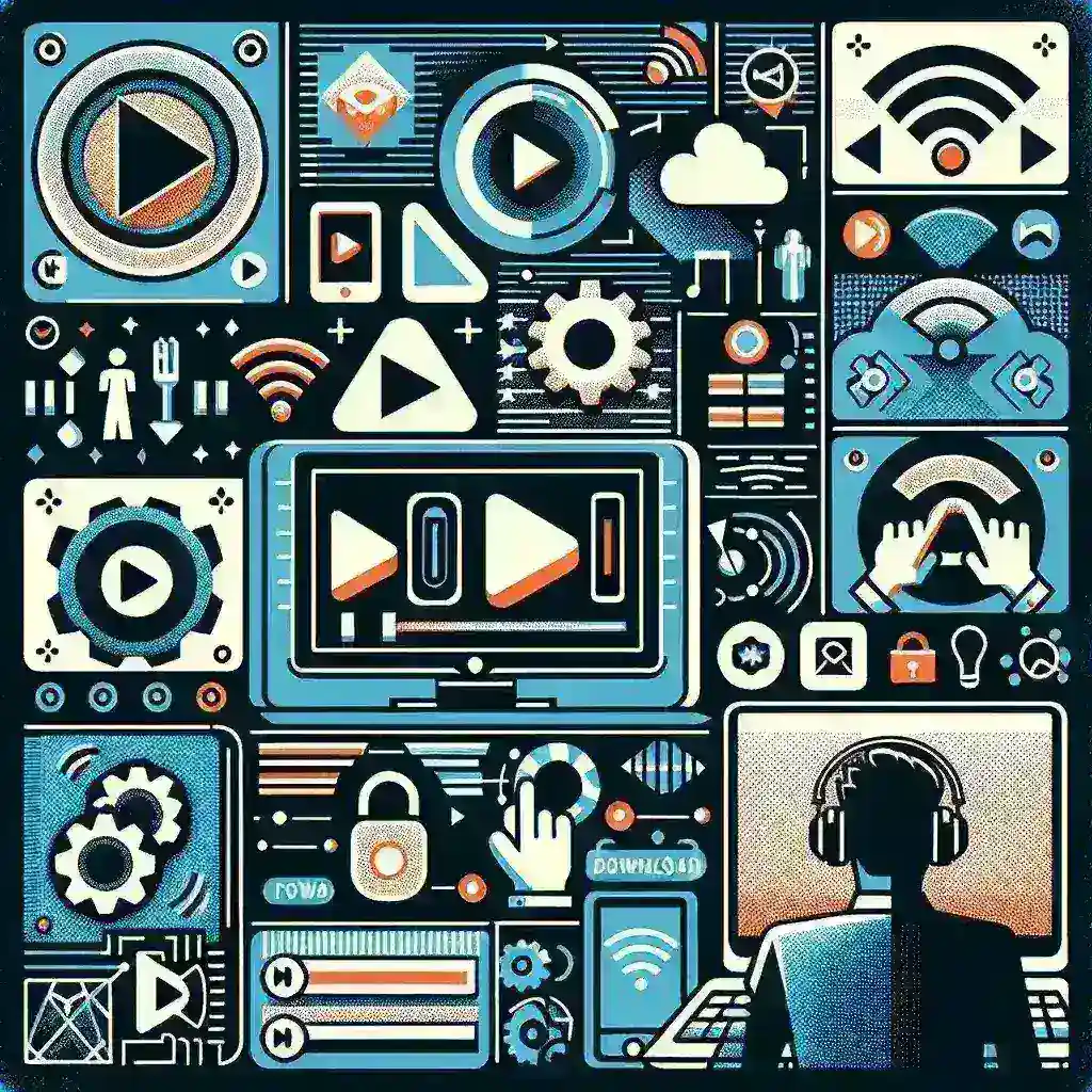 "Person using a computer to download YouTube videos with various tools and software displayed on the screen, illustrating methods and best practices for YouTube video download in a comprehensive guide."