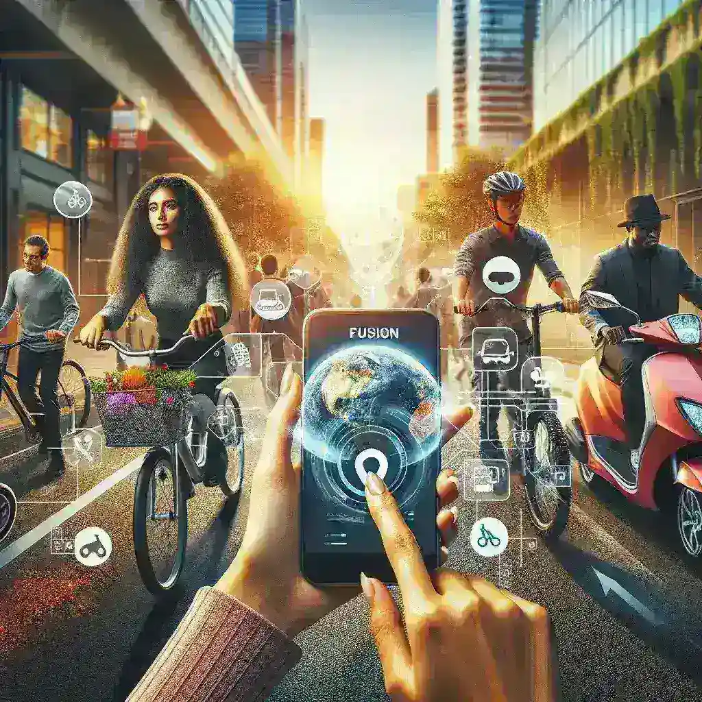 "Lyft monthly subscription pass graphic featuring rideshare cars, electric bikes, and scooters, highlighting the convenience and versatility of Lyft's new service in urban transportation."